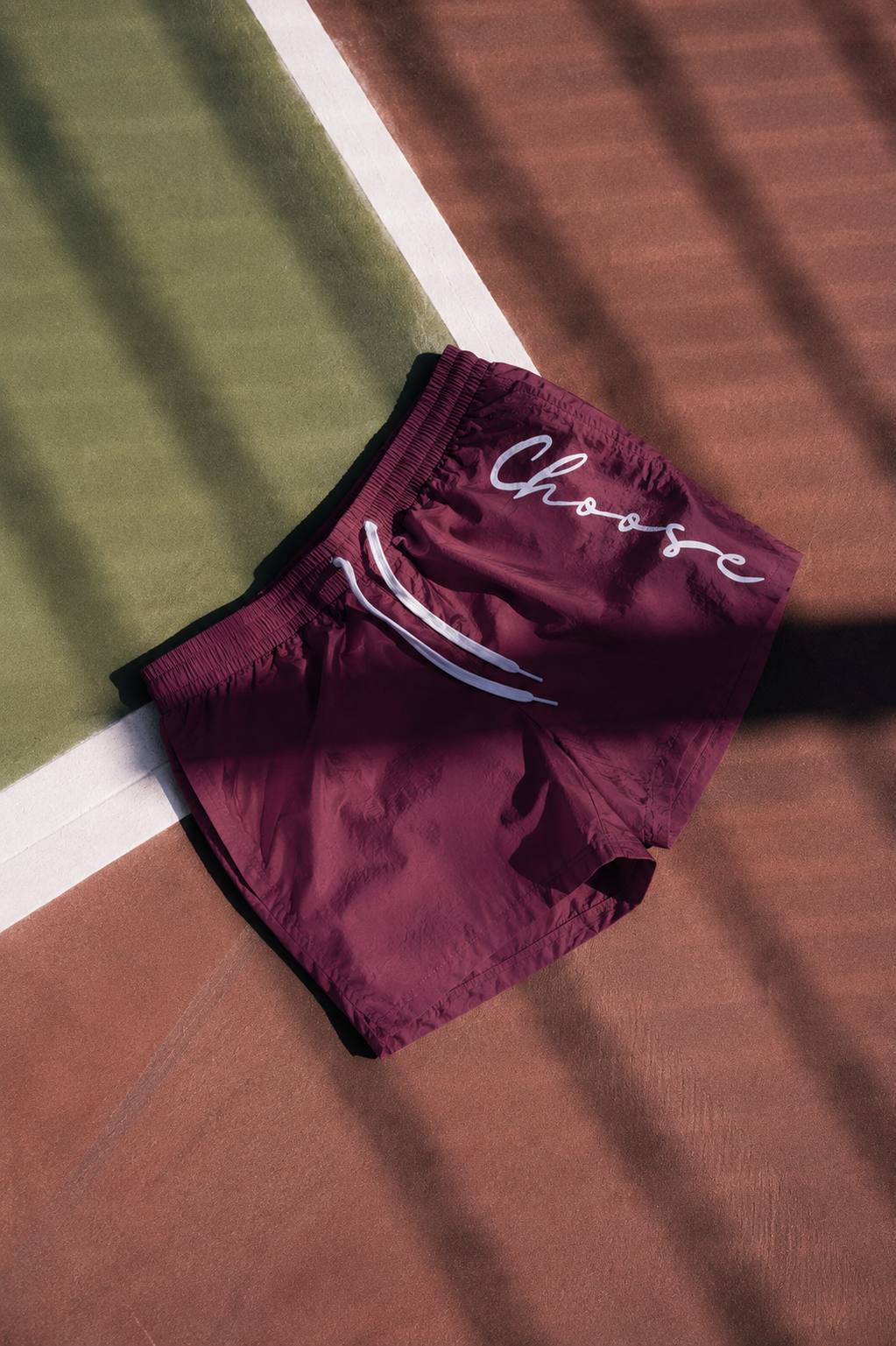 MEN RETRO RED SWIM SHORTS