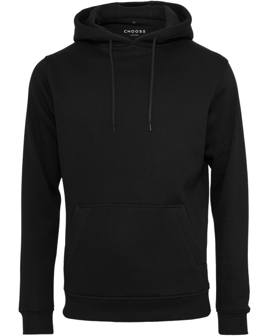 MEN BLACK PLAIN HOODIE
