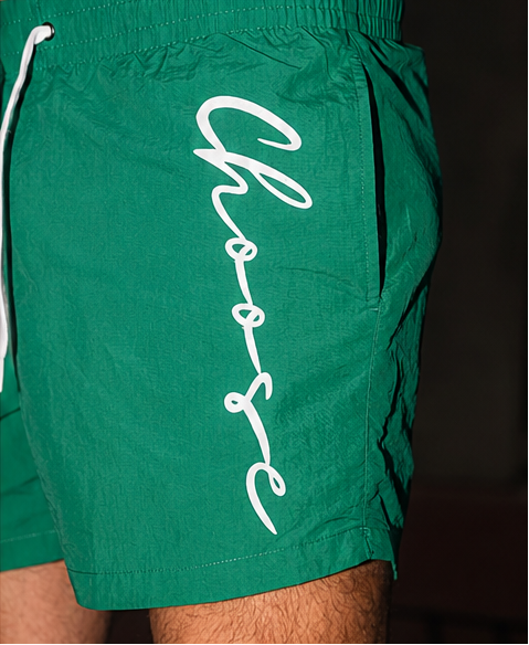 MEN GREEN SWIM SHORTS