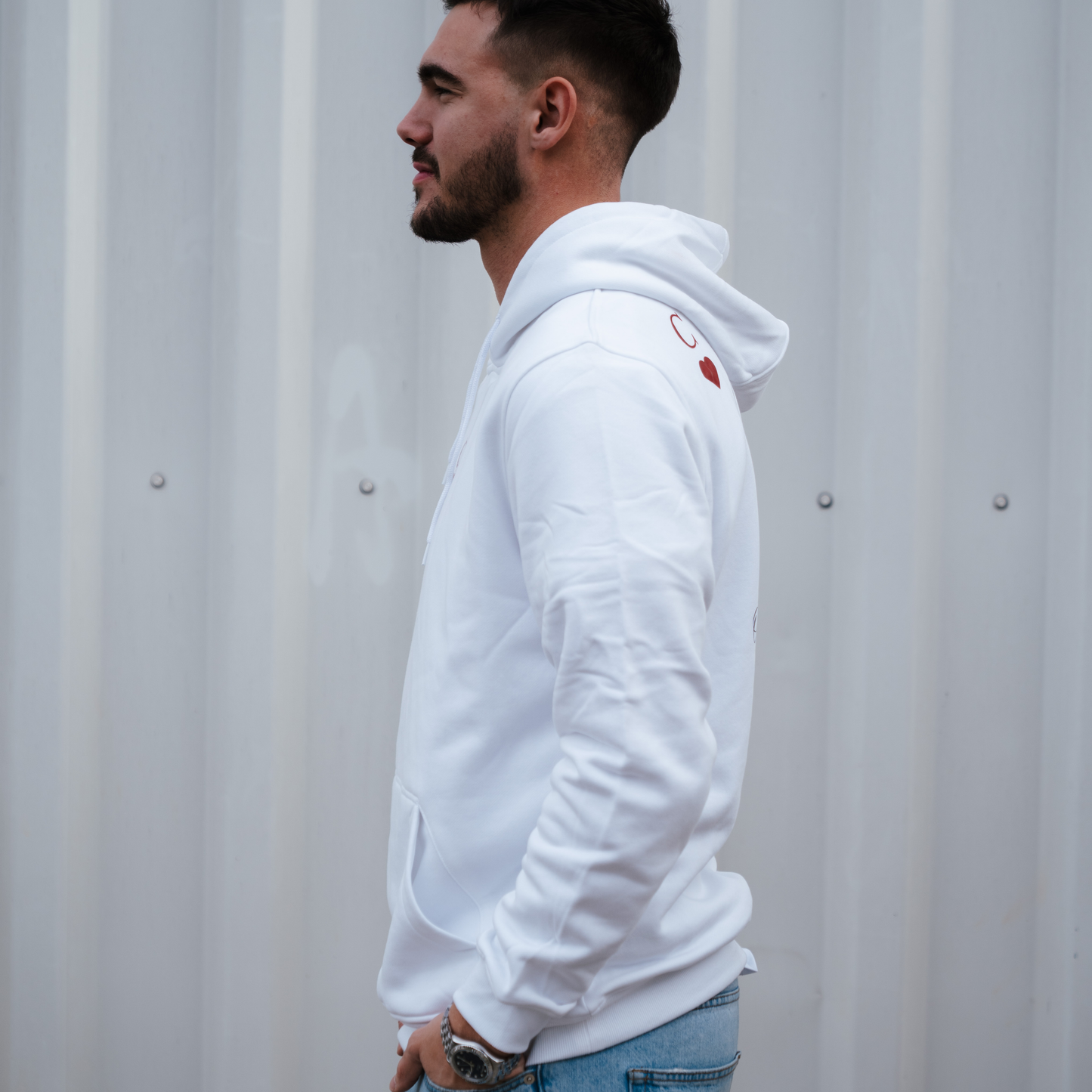 MEN HEART HOODIE