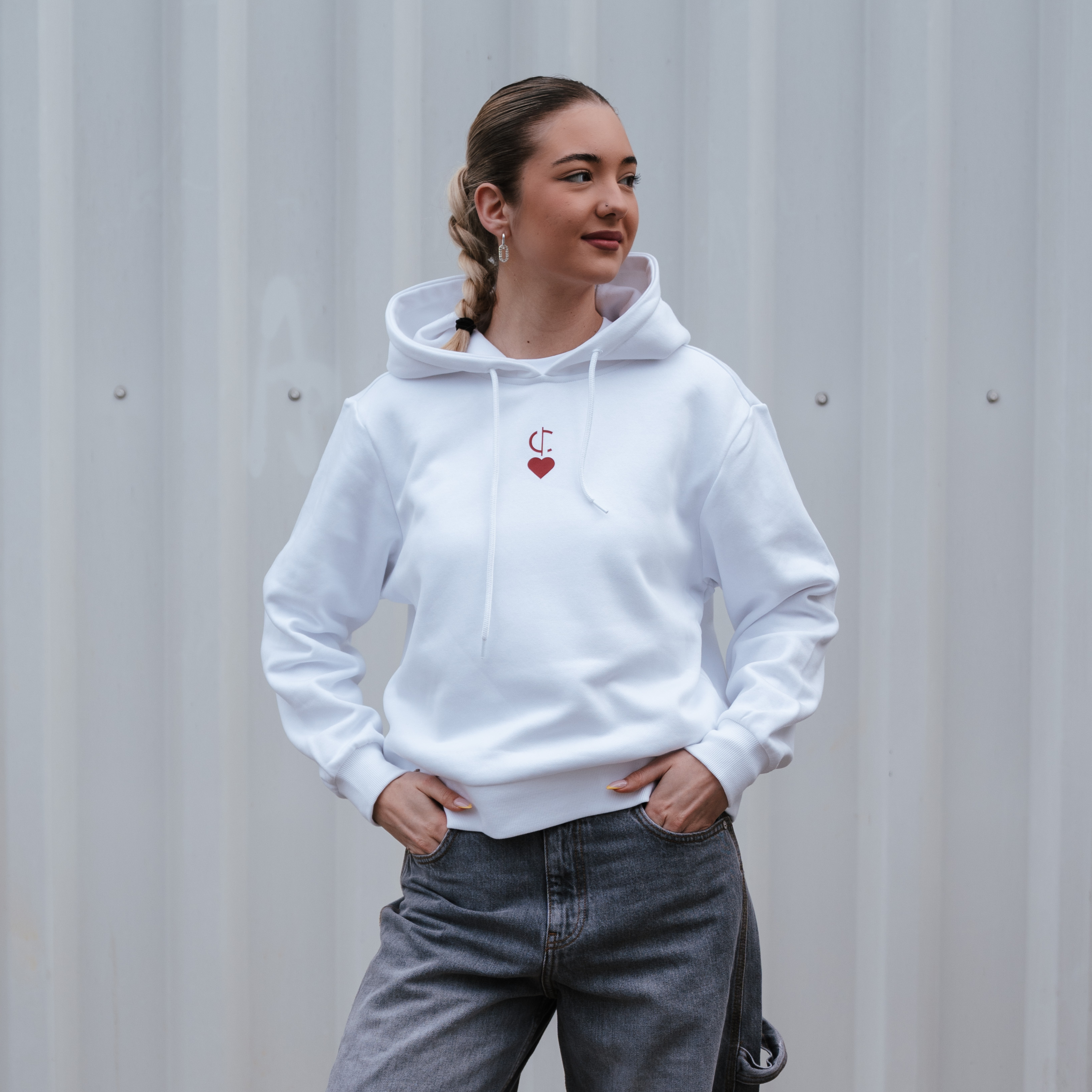 クロノス WOMEN HEART LOGO SHORT HOODIE CRONOS WOMEN HEART LOGO SHORT HOODIE【NAVY】